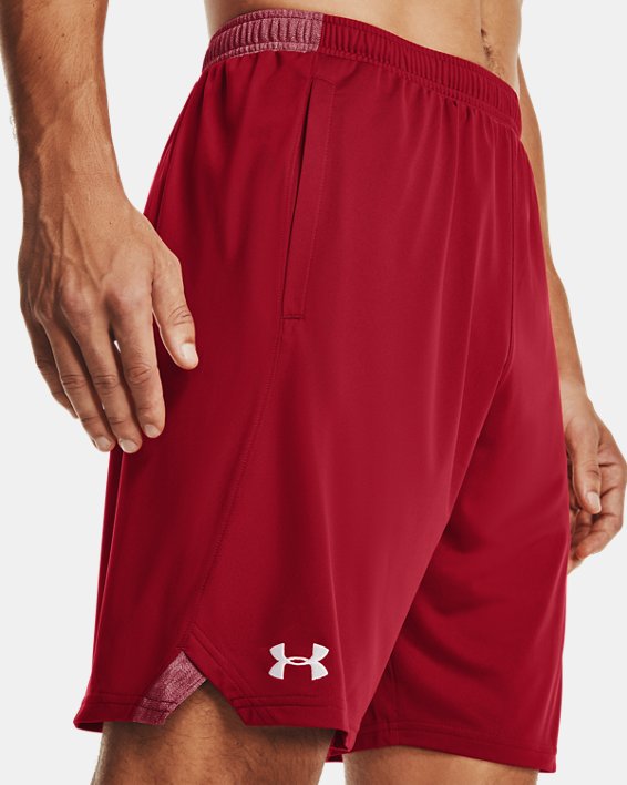Men's UA Locker 9" Pocketed Shorts, Red, pdpMainDesktop image number 3